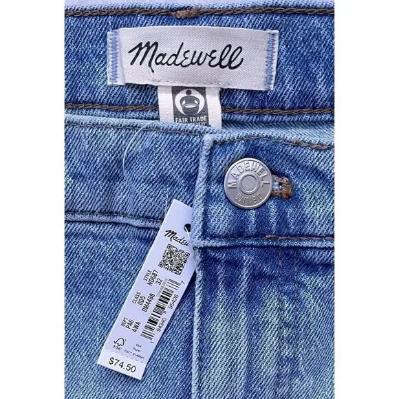 NWT Madewell High-Rise Denim Shorts in Astell Wash: Ripped Edition, Size 32 - Picture 8 of 14
